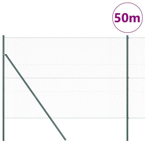 vidaXL Afrasteringspaal Grijs 50 x 1,6 m (36 mm gaas) Staal en PVC