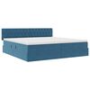 vidaXL Opbergbed met LED met matras Donkerblauw 200 x 200 cm Fluweel