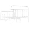 vidaXL Bedframe met hoofd- en voeteneinde metaal wit 120 x 190 cm