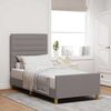vidaXL Bedframe met hoofdeinde Taupe 90 x 190 cm Stof
