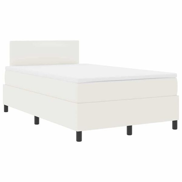 vidaXL Boxspringbed Cr&egrave;me en Wit 120 x 190 cm Katoen Stof