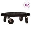vidaXL Plantentrolleys met wielen 2 st 275 kg diameter 40 cm zwart