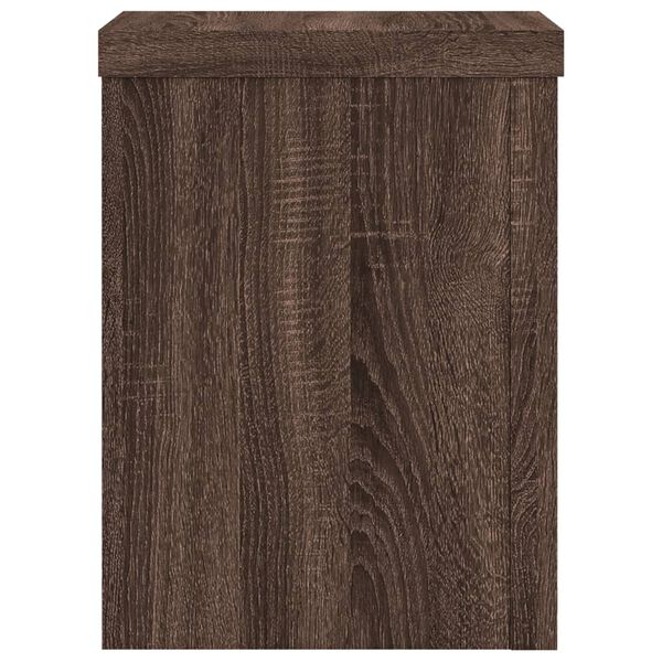 vidaXL Plantenstandaards 2 st 15x15x20 cm bewerkt hout bruin eiken