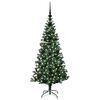 vidaXL Kunstmatig Voorverlicht Kerstboom Groen 120 cm PVC en Metaal