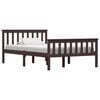vidaXL Bedframe massief grenenhout donkerbruin 120x200 cm