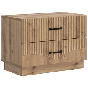 vidaXL Nachtkastje Artisanaal eiken 62 x 34,5 x 44,5 cm Bewerkt hout