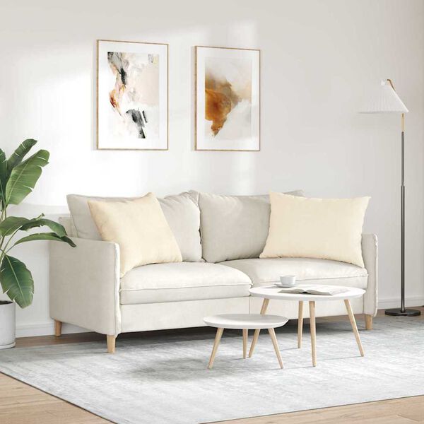 vidaXL Sofa Kussens 2 stuks Crème 70 x 50 cm Cordstof