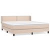 vidaXL Boxspring met matras kunstleer cappuccinokleurig 160x200 cm