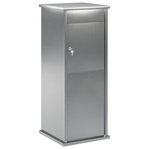 vidaXL Brievenbus zilver 40 x 40 x 100 cm Gegalvaniseerd staal