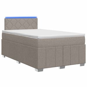vidaXL Boxspringbed met matras met hoofdeinde Taupe 120 x 200 cm Stof