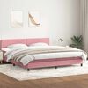 vidaXL Boxspring met matras fluweel roze 180x210 cm