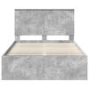 vidaXL Bedframe met hoofdeinde Beton 120 x 190 cm Massief grenenhout