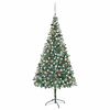 vidaXL Kunstkerstboom met verlichting kerstballen dennenappels 210 cm