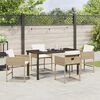vidaXL Tuin eettafelset met kussen 5 pcs Beige poly rattan