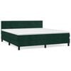 vidaXL Boxspring met matras fluweel donkergroen 180x200 cm