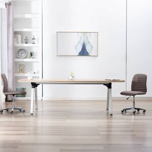 vidaXL Eetkamerstoelen draaibaar 2 st stof taupe