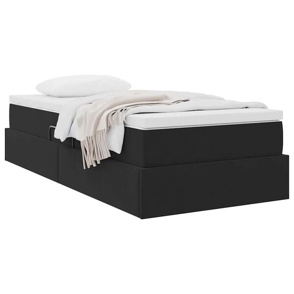 vidaXL Opbergbed met matras met matras Zwart 90 x 190 cm Fluweel