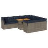 vidaXL 11-delige Loungeset met kussens poly rattan grijs