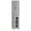 vidaXL Hoge kast 34,5x34x180 cm bewerkt hout grijs sonoma eikenkleurig