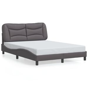 vidaXL Bedframe zonder matras "Hvar" kunstleer grijs 120x200 cm