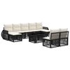 vidaXL Tuinbankenset 10 st Zwart en Cream Wit poly rattan