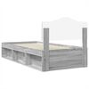 vidaXL Bedframe Grijs Sonoma 100 x 200 cm Massief grenenhout