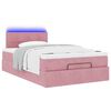vidaXL Bed poef met matras en LED's 120x190 cm fluweel roze