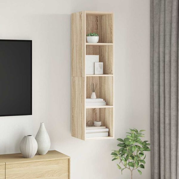 vidaXL Tv-wandmeubel 37x37x142,5 cm bewerkt hout sonoma eikenkleurig