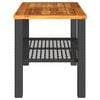 vidaXL Tuintafel 70x38x42 cm poly rattan en acaciahout zwart
