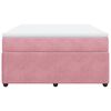 vidaXL Boxspring met matras fluweel roze 140x190 cm