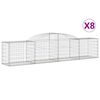 vidaXL Schanskorven 8 st gewelfd 300x50x60/80 cm gegalvaniseerd ijzer