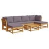 vidaXL 7-delige Loungeset met kussens massief acaciahout