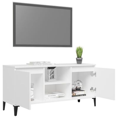 vidaXL Tv-meubel met metalen poten 103,5x35x50 cm wit