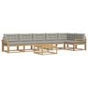 vidaXL Buiten bankenset 7 st 6-zits Wit en Lichtgrijs Polyester