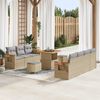 vidaXL Tuinbankenset met kussen 10 pcs Beige en Licht Grijs