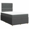 vidaXL Boxspring met matras stof donkergrijs 120x200 cm