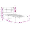 vidaXL Bedframe met hoofdbord metaal zwart 100x200 cm