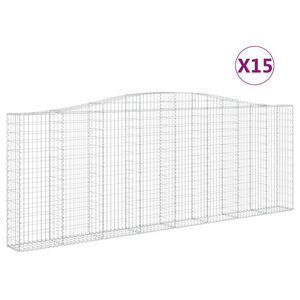 vidaXL Schanskorven 15 st gewelfd 400x30x140/160 cm ijzer