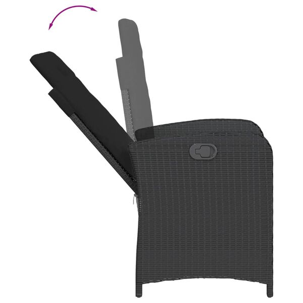 vidaXL 9-delige Tuinset poly rattan zwart