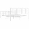vidaXL Bedframe met hoofd- en voeteneinde metaal wit 150x200 cm