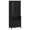 vidaXL Hoge kast VIKEN 80x40x200 cm massief grenenhout zwart