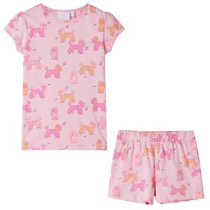 Kinderpyjama met korte mouwen 92 lichtroze