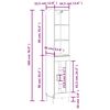 vidaXL Hoge kast 34,5x34x180 cm bewerkt hout grijs sonoma eikenkleurig