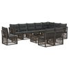 vidaXL Tuinbankenset 11 st 10-zits Grijs poly rattan