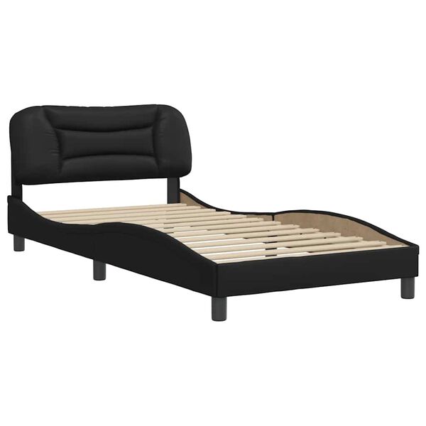 vidaXL Bedframe zonder matras "Hvar" kunstleer zwart 100x203 cm