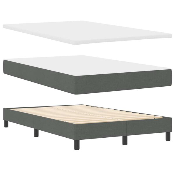 vidaXL Boxspringbed met matras Donkergrijs 120 x 190 cm Stof