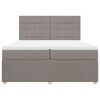 vidaXL Boxspring met matras stof taupe 200x200 cm