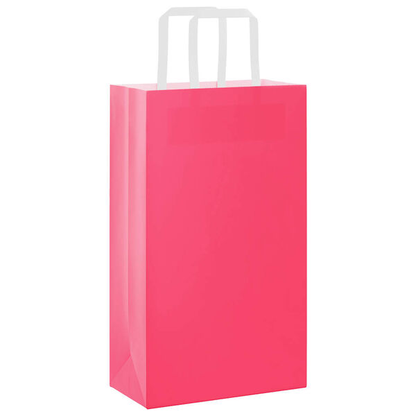 vidaXL Papieren zakken 250 st met hengsels 21x11x36 cm roze