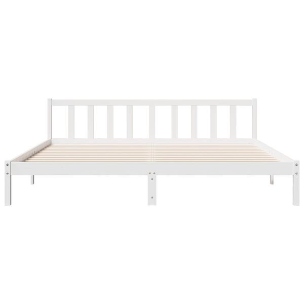 vidaXL Bedframe extra lang zonder matras grenenhout wit 180x220 cm