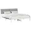 vidaXL Bedframe Wit en lichtgrijs 200 x 200 cm Massief grenenhout
